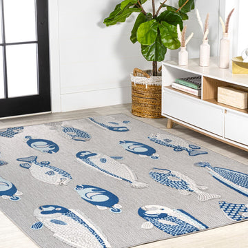 Algarve Modern Fish High-low Indoor/outdoor Area Rug